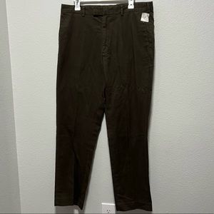 BRAND NEW Chocolate Brown Andrew Fezza Men’s Twill Trousers Size Waist 34